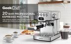 Geek Chef 20-Bar Espresso Machine – Stainless Steel Coffee Maker