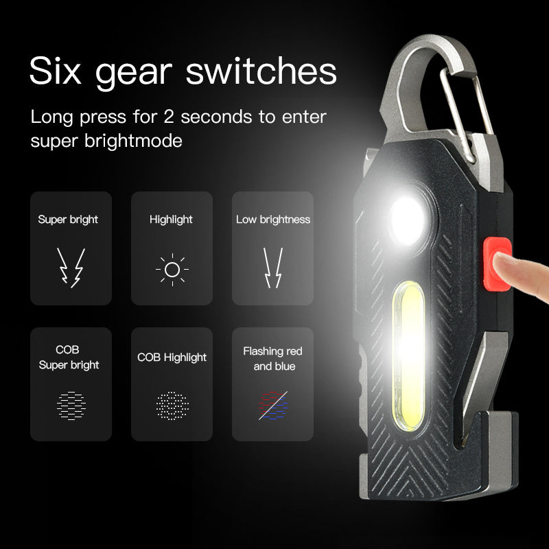 Multifunctional Emergency Keychain Light | COB LED Work & Camping Lamp