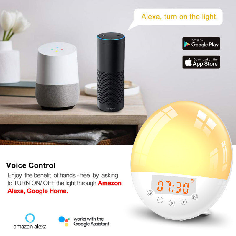 WiFi Voice Control Alarm Clock | Sunrise Wake-Up Light Smart Lamp