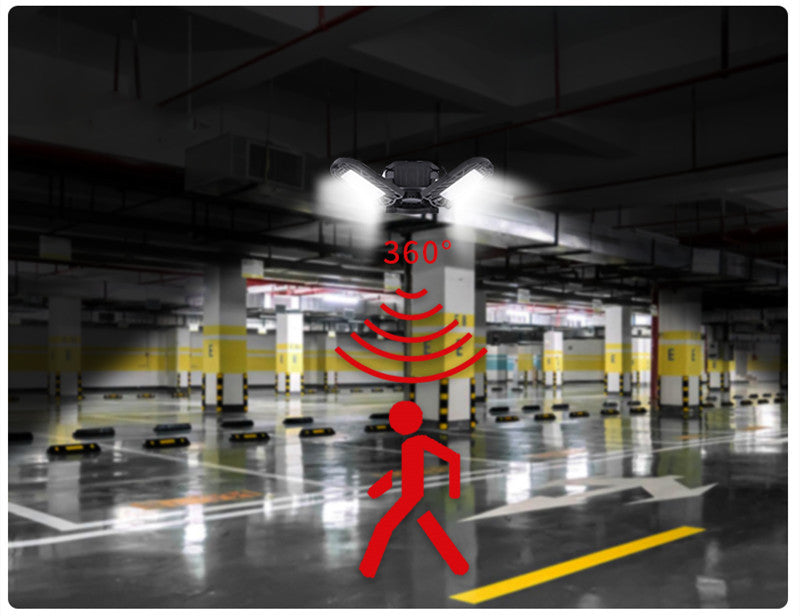 Deformable LED Garage Light | High-Intensity Radar Industrial Lamp