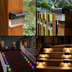 Waterproof RGB LED Solar Step Light | Outdoor Fence & Pathway Lamp