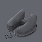 Hooded Travel Pillow H Shaped Inflatable Neck Pillow Folding Lightweight Nap Car Seat Office Airplane Sleeping Cushion Pillows