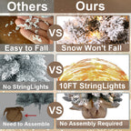 2ft Mini Snow Flocked Christmas Tree with Lights – Tabletop Xmas Decor