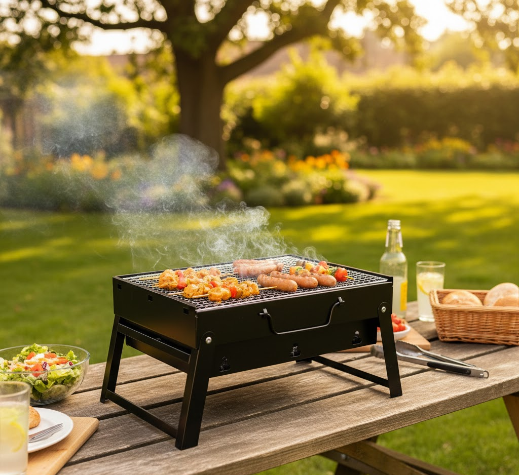 Portable Folding Charcoal Grill | Large Outdoor BBQ Barbecue