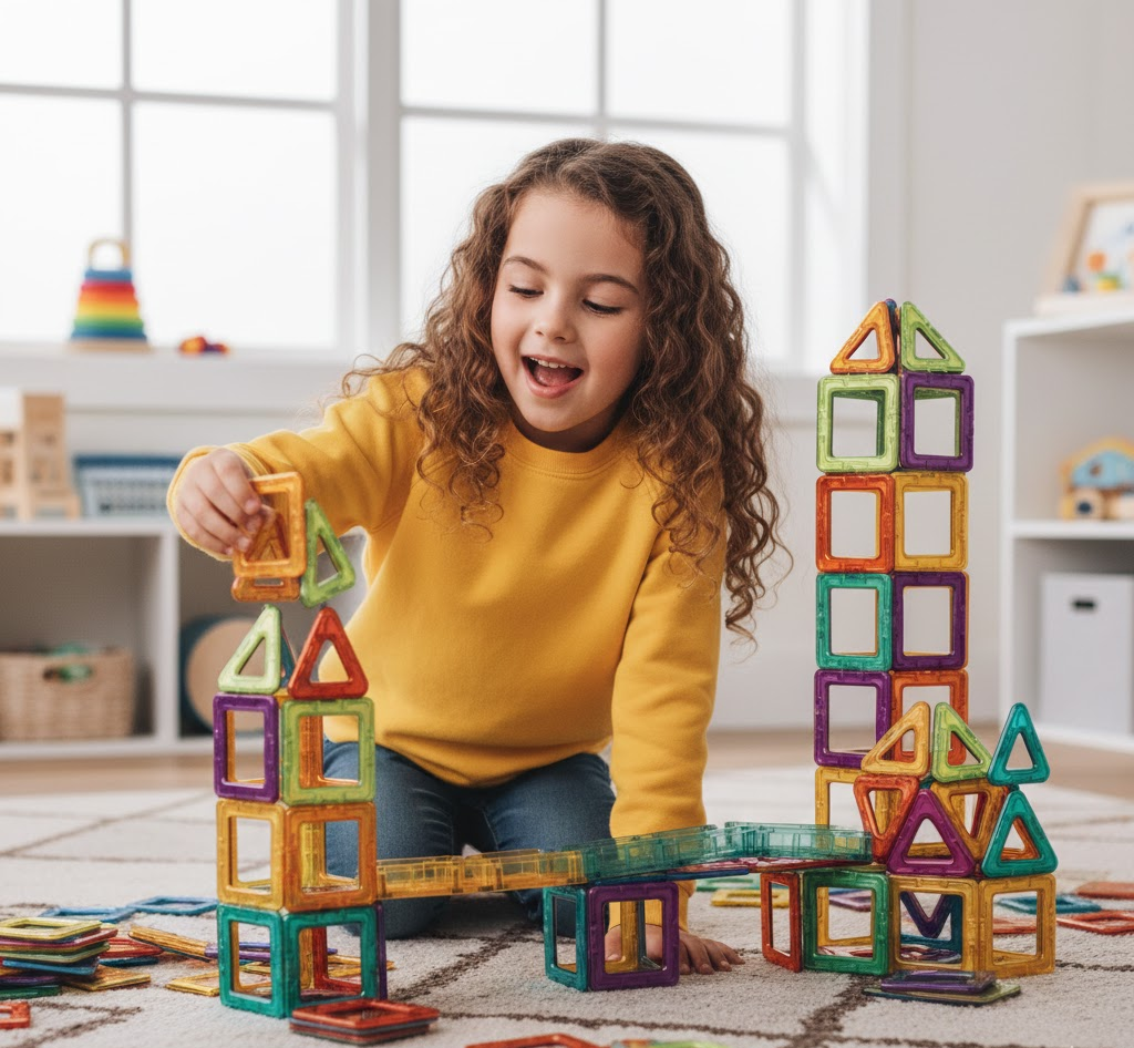 Magnetic Building Blocks Set - 3D DIY Construction Toys for Kids