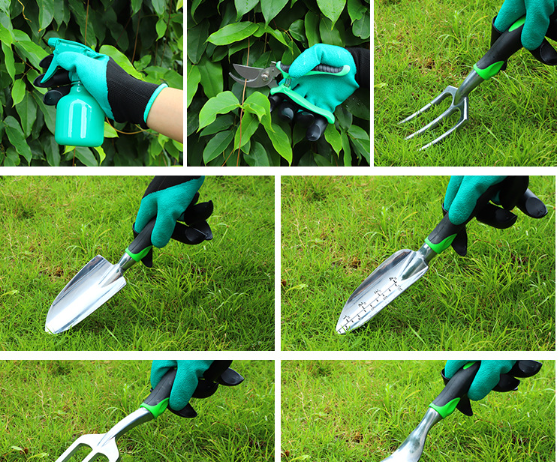 9-Piece Aluminum Garden Tool Set with Silicone Handles | Gardening Kit