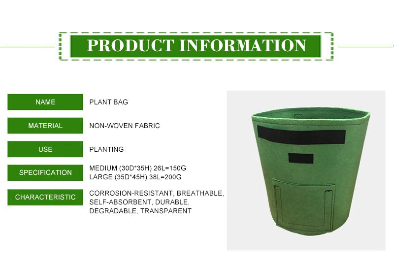 Breathable Vegetable Grow Bag | Potato & Tomato Planting Container