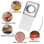 Onion Holder Slicer Vegetable Tools Tomato Cutter Stainless Steel Kitchen Gadget