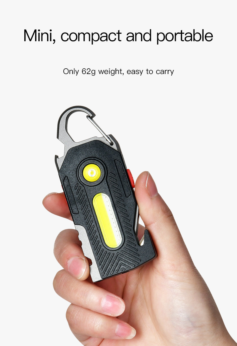 Multifunctional Emergency Keychain Light | COB LED Work & Camping Lamp