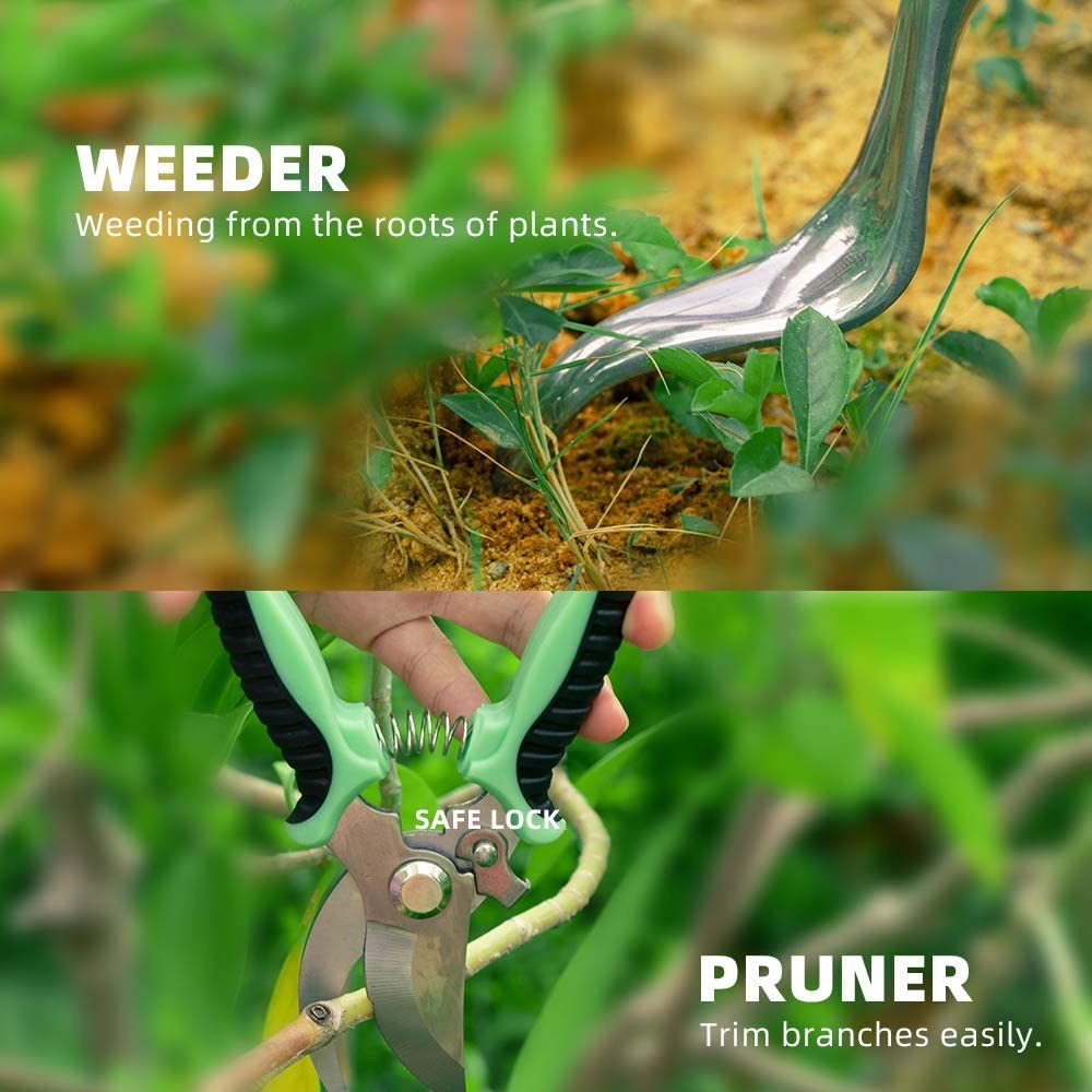 9-Piece Aluminum Garden Tool Set with Silicone Handles | Gardening Kit