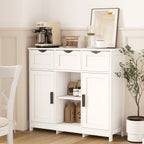 White Storage Cabinet with Drawers & Shelves – Home Decor Furniture