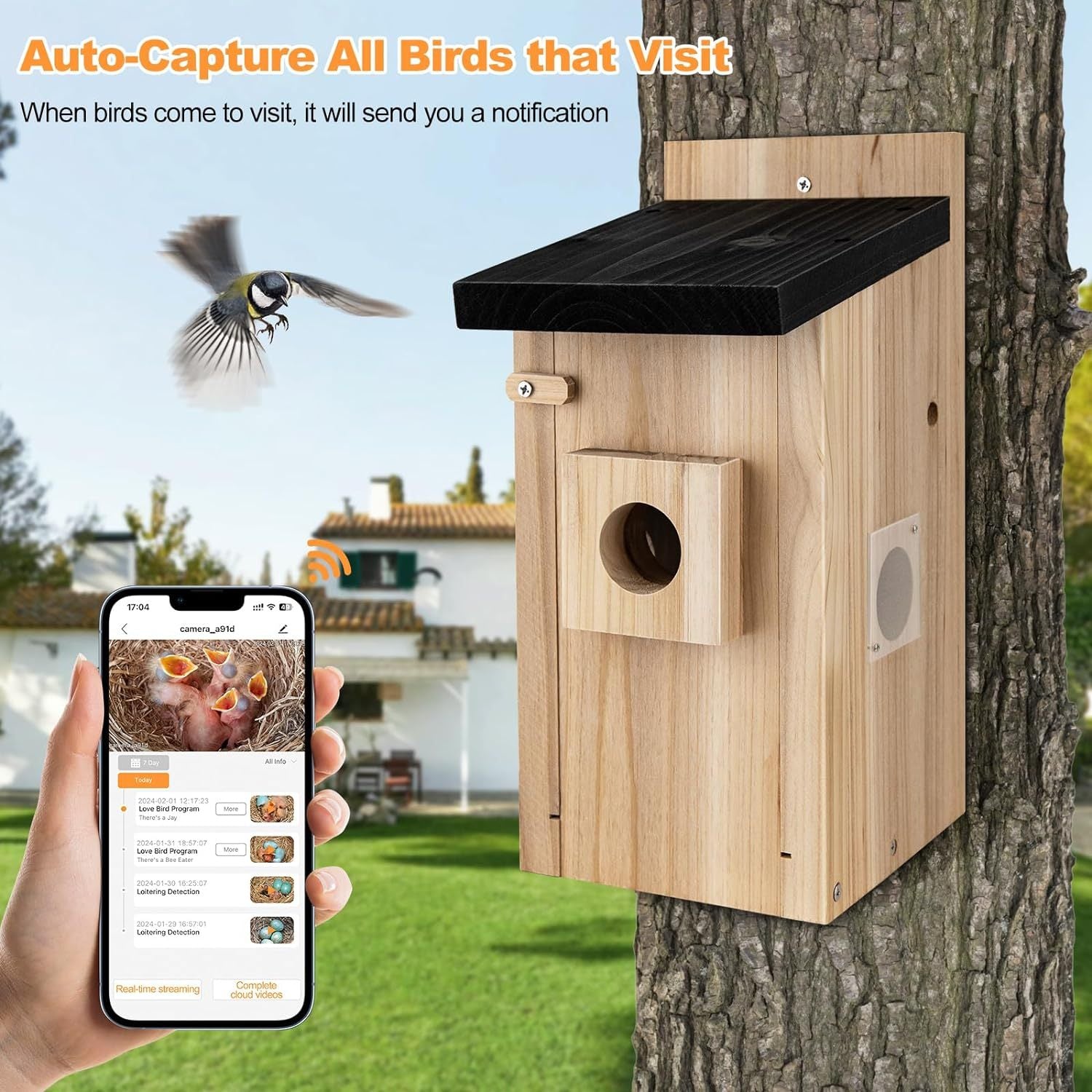 Smart Birdhouse Camera 3MP | Outdoor Bird Nest Monitoring & Alerts