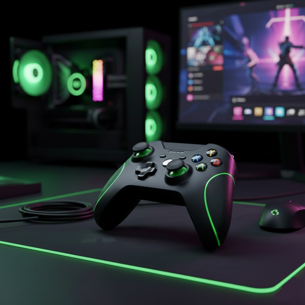 Wired USB PC Game Controller & Gamepad - Plug and Play Joystick