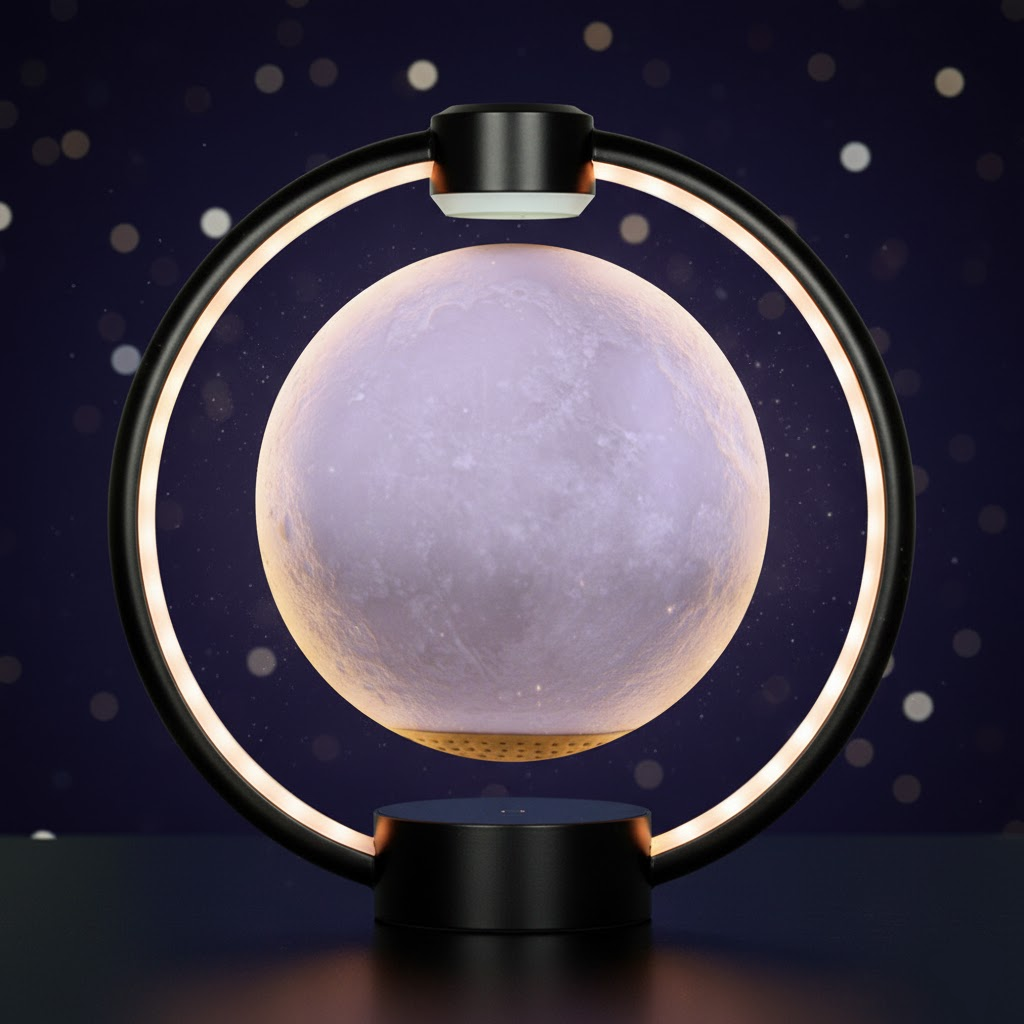 Maglev 3D Moon Lamp with Bluetooth Speaker | Colorful LED Light