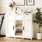 White Storage Cabinet with Drawers & Shelves – Home Decor Furniture