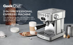 Geek Chef 20-Bar Espresso Machine – Stainless Steel Coffee Maker