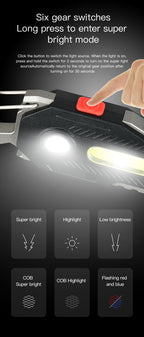 Multifunctional Emergency Keychain Light | COB LED Work & Camping Lamp